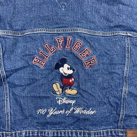 Tommy Hilfiger x Disney Mickey Mouse embroidery Wom  Sz XXL Crop Jean Jacket - Picture 2 of 16
